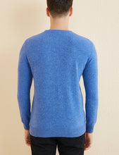 Load image into Gallery viewer, Pullover für Herren aus 100% Merinowolle Himmelblau