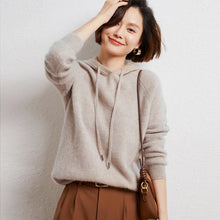Lade das Bild in den Galerie-Viewer, Damen Cashmere Hoodie, 100% Cashmere Sweater