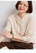 Lade das Bild in den Galerie-Viewer, Damen Cashmere Hoodie, 100% Cashmere Sweater