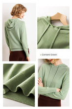 Lade das Bild in den Galerie-Viewer, Geschenkidee Weihnachten Wollsweater mit Kapuze