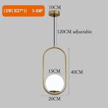 Lade das Bild in den Galerie-Viewer, Nordic Glass Ball LED Pendelleuchte