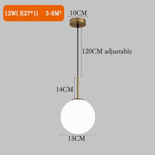 Lade das Bild in den Galerie-Viewer, Nordic Glass Ball LED Pendelleuchte