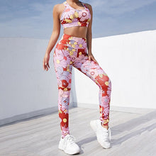 Lade das Bild in den Galerie-Viewer, Printed Sport BH und High Waist Leggings
