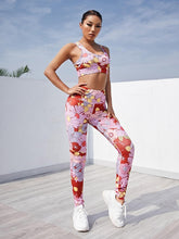 Lade das Bild in den Galerie-Viewer, Printed Sport BH und High Waist Leggings