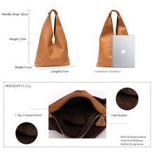 Lade das Bild in den Galerie-Viewer, Tote Handtasche Schultertasche Echtleder