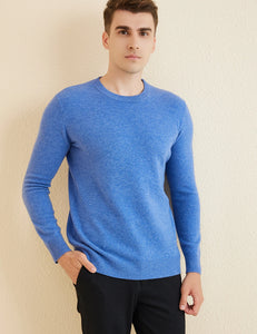 Pullover für Herren aus 100% Merinowolle Himmelblau