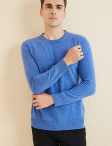 Pullover für Herren aus 100% Merinowolle Himmelblau