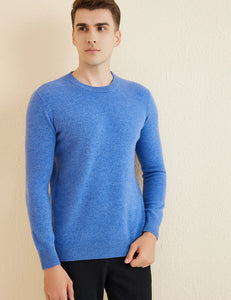 Pullover für Herren aus 100% Merinowolle Himmelblau