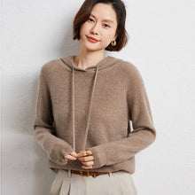 Lade das Bild in den Galerie-Viewer, Damen Cashmere Hoodie, 100% Cashmere Sweater
