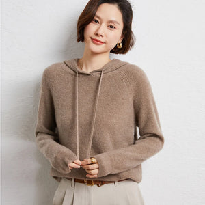 Damen Cashmere Hoodie, 100% Cashmere Sweater