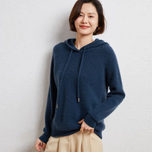 Lade das Bild in den Galerie-Viewer, Damen Cashmere Hoodie, 100% Cashmere Sweater
