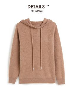 Damen Cashmere Hoodie, 100% Cashmere Sweater