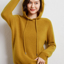 Lade das Bild in den Galerie-Viewer, Damen Cashmere Hoodie, 100% Cashmere Sweater
