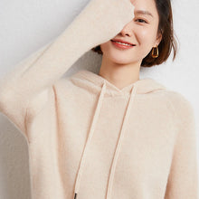 Lade das Bild in den Galerie-Viewer, Damen Cashmere Hoodie, 100% Cashmere Sweater
