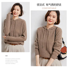 Load image into Gallery viewer, Damen Cashmere Hoodie, 100% Cashmere Sweater
