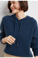 Lade das Bild in den Galerie-Viewer, Damen Cashmere Hoodie, 100% Cashmere Sweater
