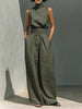 Zweiteiler Top und Hose in olive grün