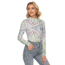 Load image into Gallery viewer, All Over Print Women&#39;s Stretchable Turtleneck Top
