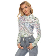 Lade das Bild in den Galerie-Viewer, All Over Print Women&#39;s Stretchable Turtleneck Top
