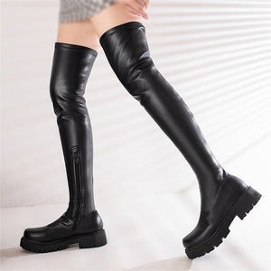 Overknee Stiefel mit Plateau