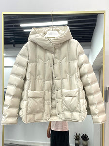 Oversize Daunenjacke mit Stehkragen