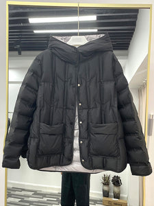 Oversize Daunenjacke mit Stehkragen