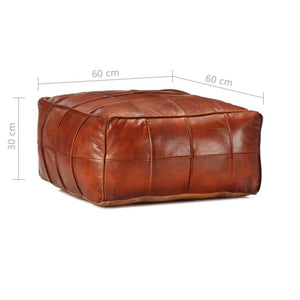 Pouf Echtleder Cognac Wohnzimmer