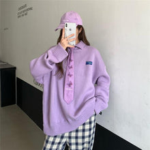 Load image into Gallery viewer, Oversized Polo-Stricksweater mit Kravatte
