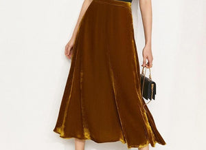 Women High Waist Samtrock Maxi