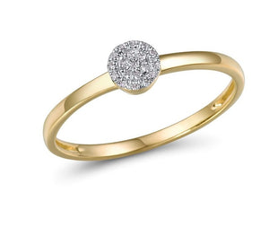 Goldring 14K 585 Gelbgold mit Diamant