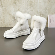 Load image into Gallery viewer, Winter Plateau Snow Boots weiß schwarz Ankle Boots Stiefeletten
